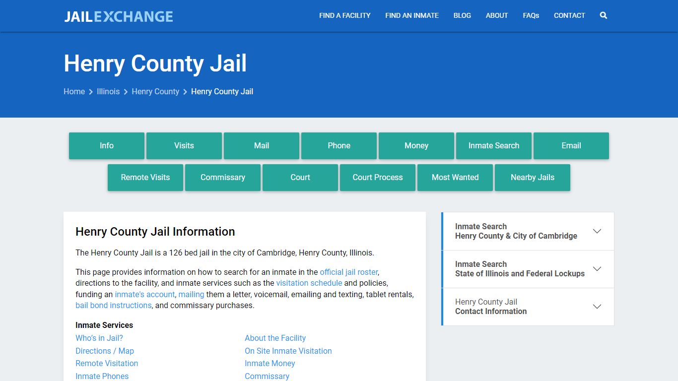 Henry County Jail, IL Inmate Search, Information